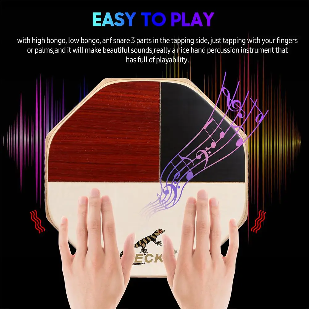 

Gecko Cajon Hand Drum 3-color Bongo Snare Double Sound Effect Cajon Drum Portable Percussion Instrument For Travel Camping