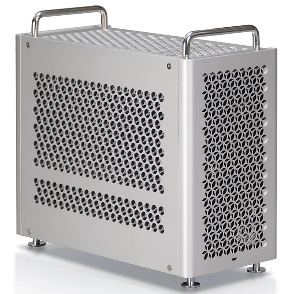 Portable Aluminium B2Pro Computer Chassis, Micro ATX Desktop PC Case, Fit MATX Mainboard, SFX Power Supply & 240 Water Cooler
