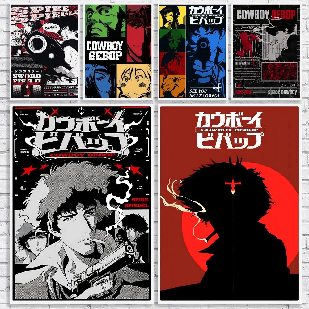 Classic Anime C-Cowboy Bebop Poster Versatile HD Waterproof Wall Art Self-Adhesive Decor for Any Space Ideal Gift