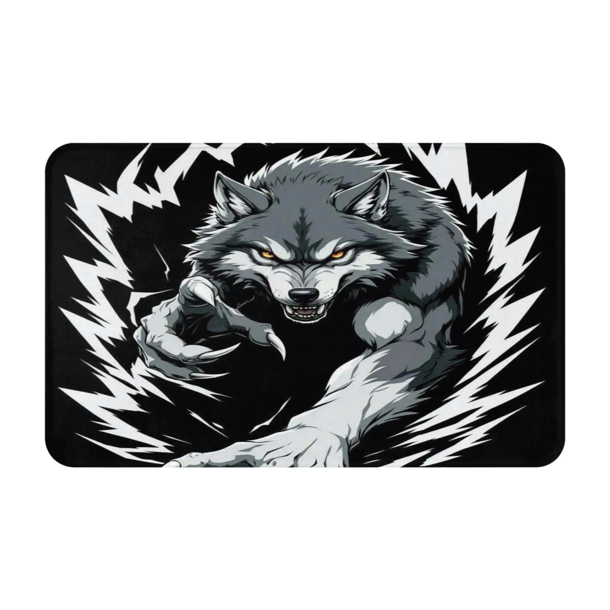 Lightning Claw Wolf Dark Wild Art Doormat Bathroom Kitchen Mat  Entrance Home Decor