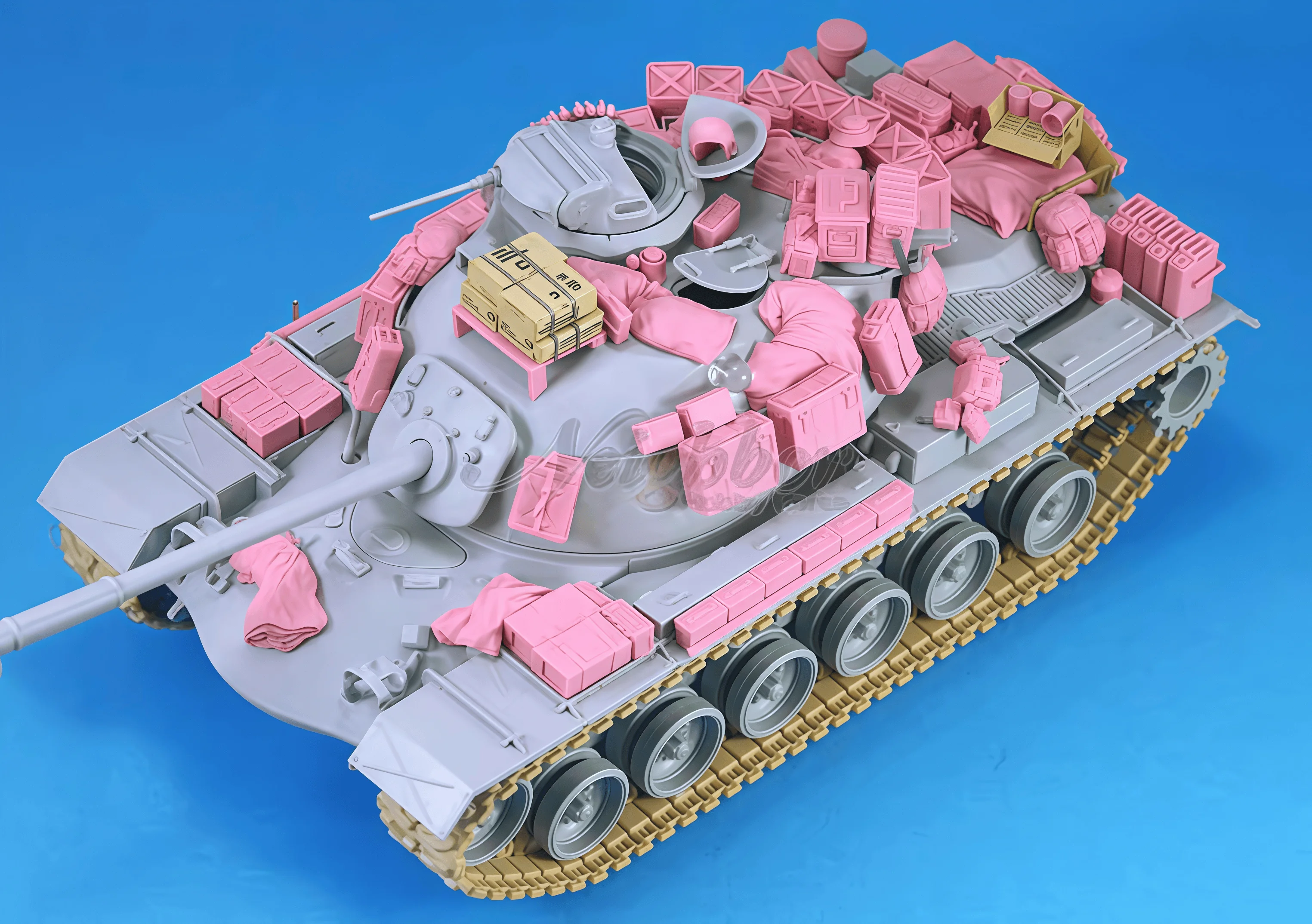 

1/35 Cast Resin Model Assembly Kit, GK, M48A3 Tank Debris, Unpainted (large Kit)