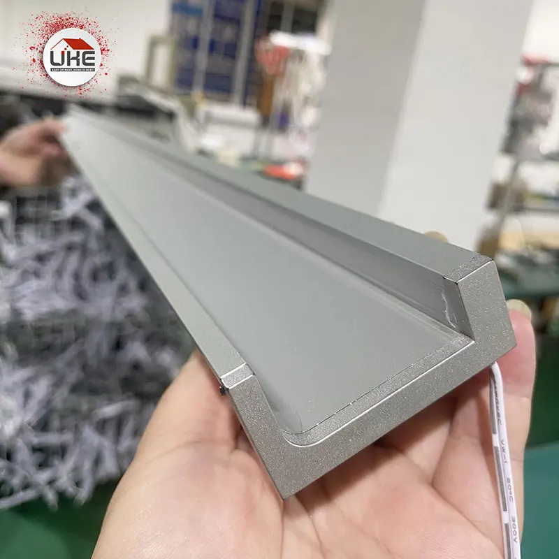 G Profile Handle Kitchen Cabinet Aluminum Profile With Plastic Cover And Led Strip