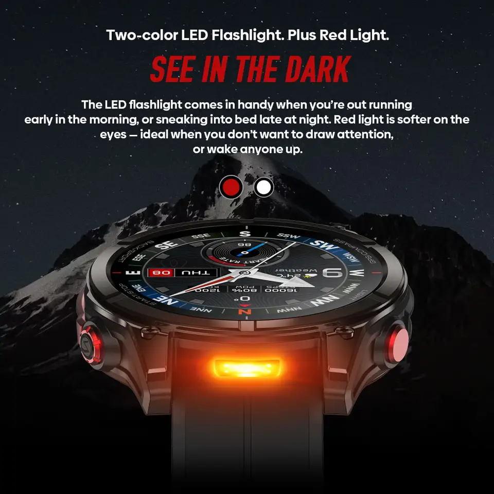 ساعة Zeblaze Stratos 4 Pro الذكية بنظام GPS، شاشة AMOLED مقاس 1.43 بوصة، كشاف مزدوج اللون، تخزين الموسيقى، أكثر من 170 وضع تمرين - 3