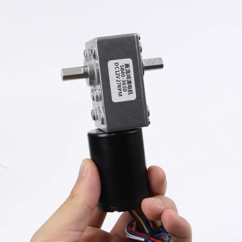 5840-3650 Double Shaft DC Brushless Gear Worm Motor 12V 24V Hiigh Torque 100KG.cm Speed 12rpm-471rpm BLDC PWM Controller Motors