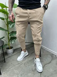 Spring and summer new men's casual outdoor street cargo shorts fashion drawstring multi-pocket classic comfortable straight barr