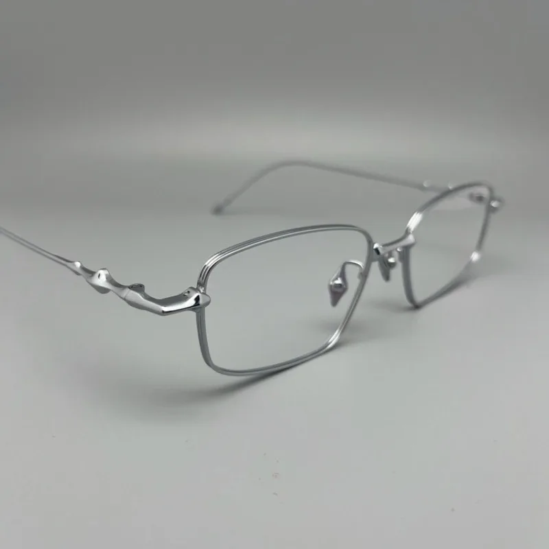 New Korean GM Full Titanium Ultra-Light Rectangular Blue Sunglasses Custom Optical Lenses Anti-Blue Eyewear Frame UV400 Atomic