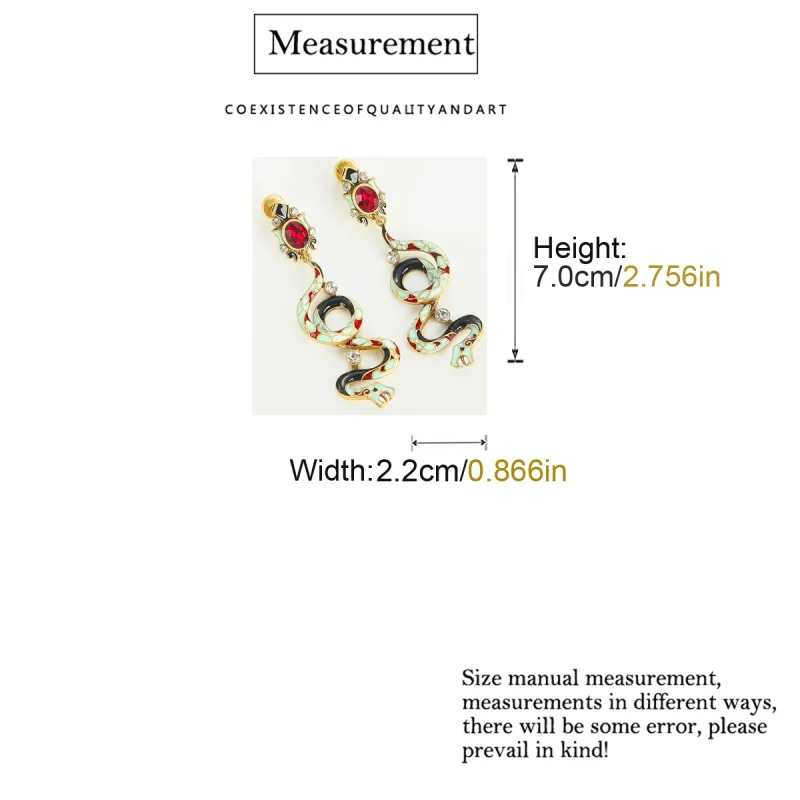 Vintage Red Crystal Snake Drop Earring For Woman Accessories 2025 Luxury Jewely Rhinestone Gold Color Jewelry Designer Christmas