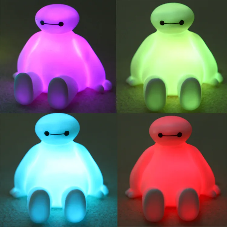 Disney Cartoon Baymax Mobile Phone Stand Lazy Stand Children\'s Luminous Toys Luminous Movie Big Hero 6 Peripheral Gifts