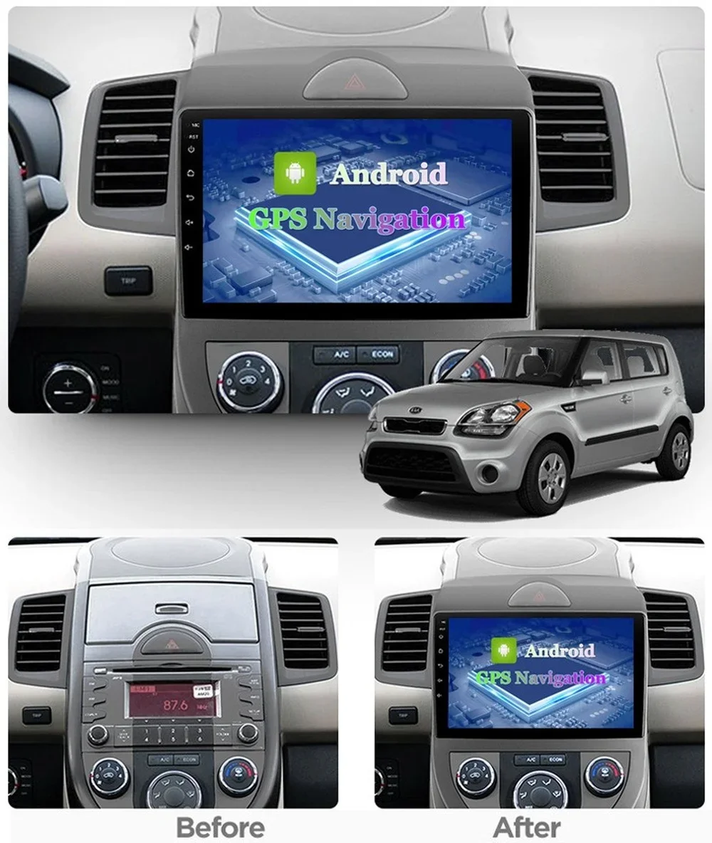 Android Car GPS Navigation For KIA SOUL 2010-2013 Auto Radio Stereo Multimedia Player With BT Mirror Link Backup Camera