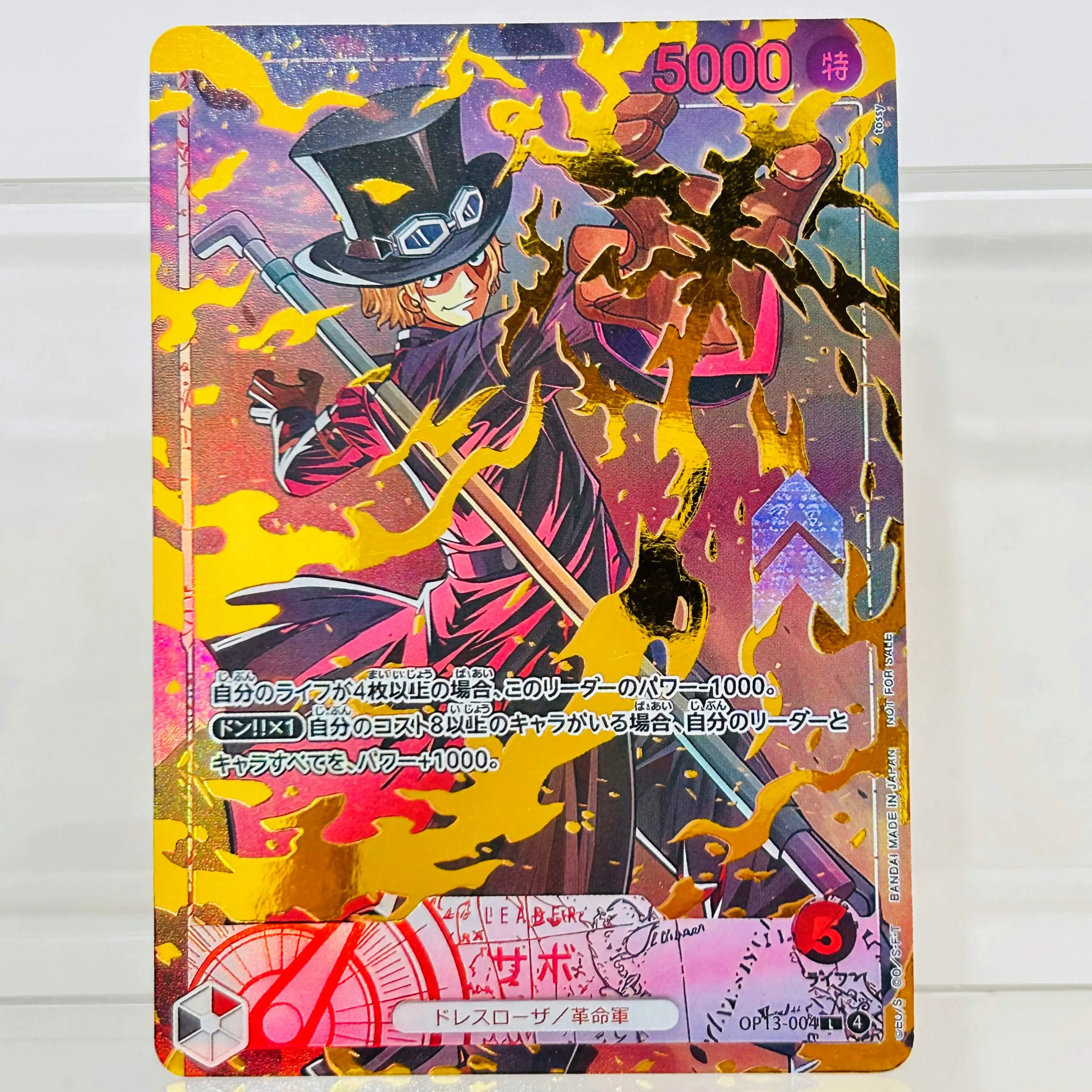 One Piece Sabo OP13-004 Japanische Version Goldfolie Textur DIY-Karten Sammlerqualität Premium Anime TCG Sammelkarten