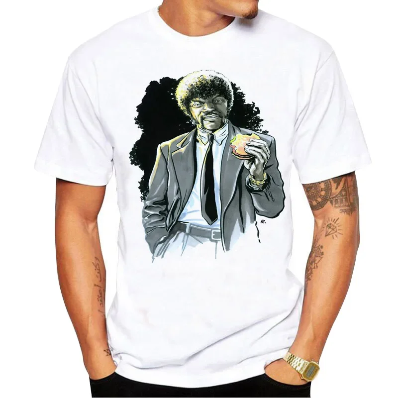 Cheavyweight streetwear ubrania anime New Arrival Pulp Fiction lato Casual model z krótkim rękawem męskie wygodne koszulki