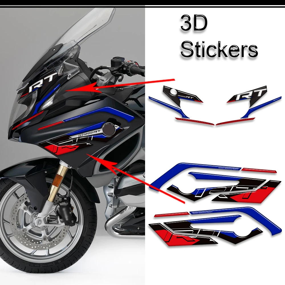 

Fairing Fender Mudguard Protector Tank Pad Grips Kit Knee 3D Stickers Decals Trunk Luggage Cases For BMW R1200RT R 1200 RT R1200