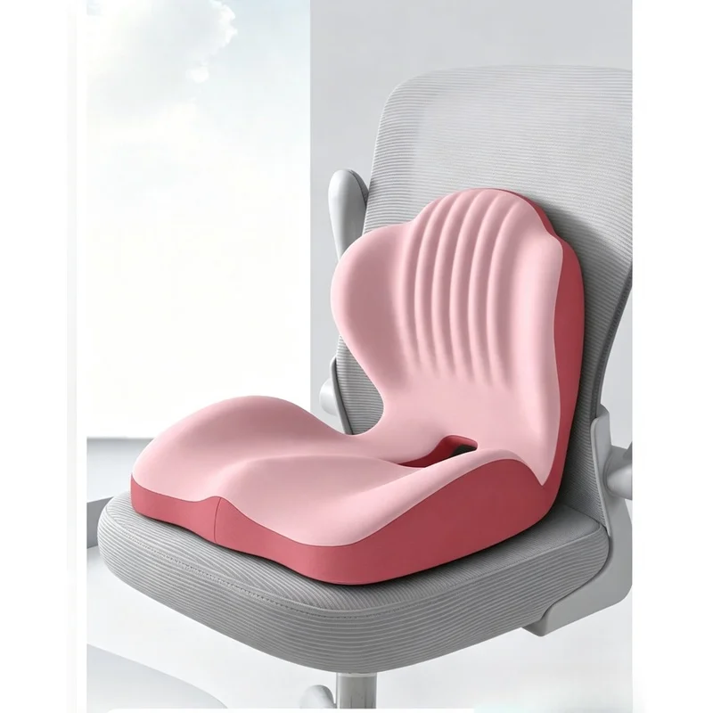 Ergonomic Memory Foam Seat & Lumbar Support Cushion Set Office Chair Car Seat Back Hip Support Pad