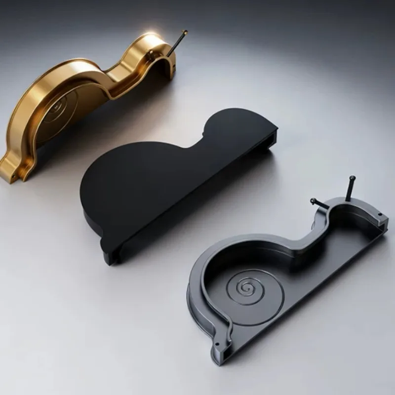 Snail embedded handle hidden button hidden wardrobe door embedded invisible handle
