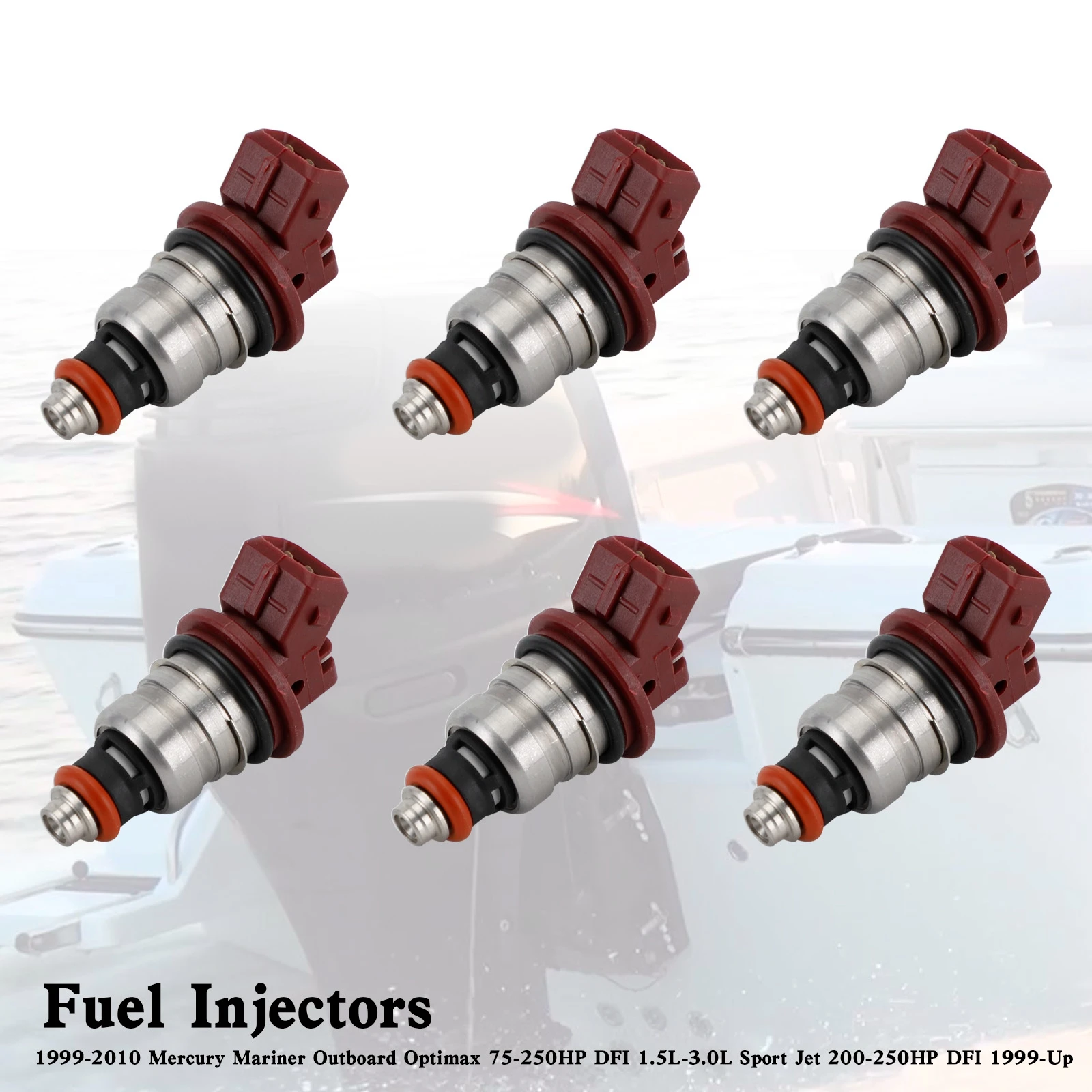 Topteng 6PCS 75-90-115-200-225 Fuel Injectors 37001 For Mercury Outboard Mariner 804528 Motorcycle Accessories