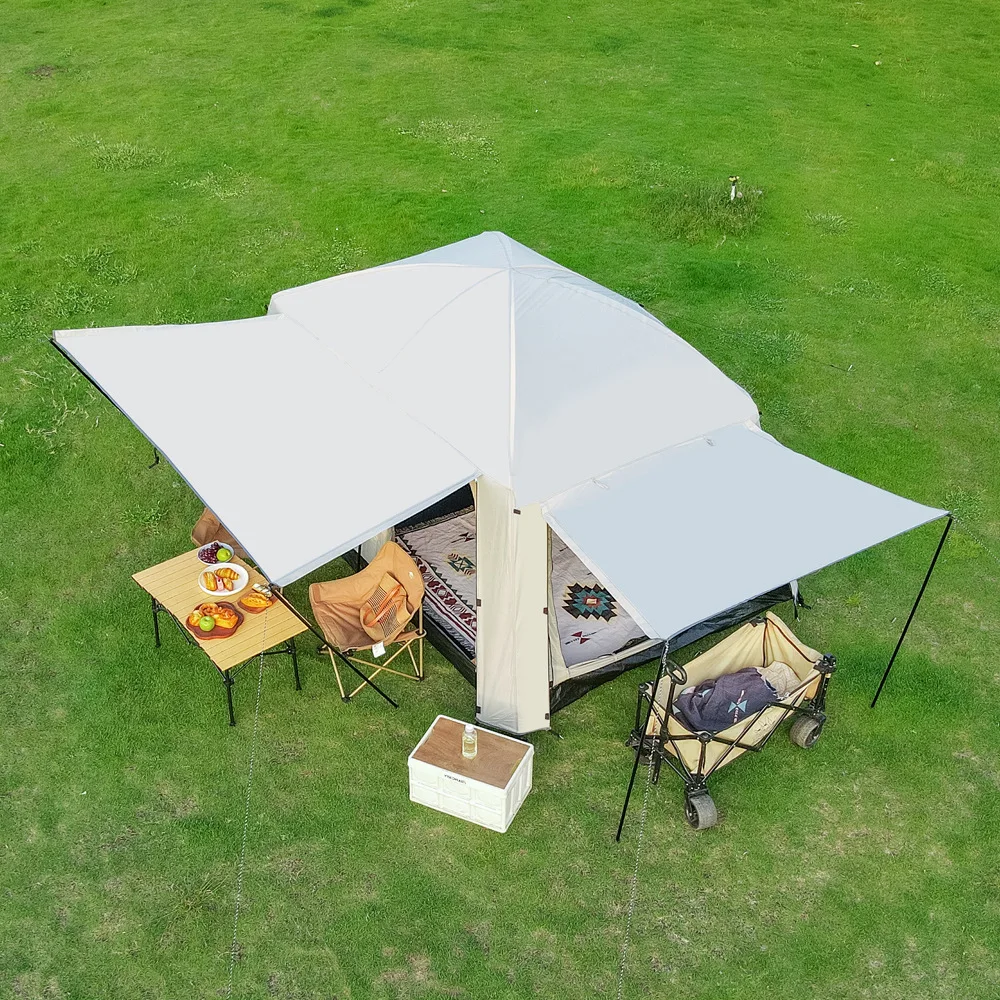 Moon Chair Outdoor Camping Equipment Double Layer Thickened Rainproof Sunproof Portable Foldable Metal Frame Oxford Fabric