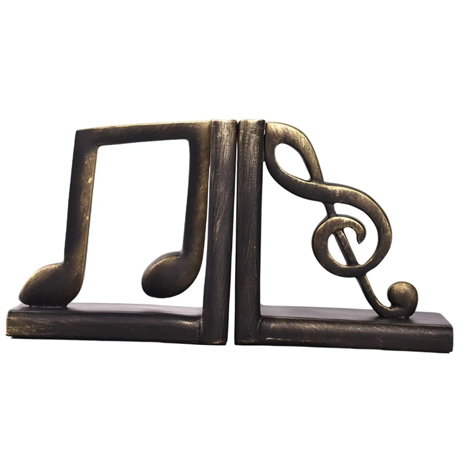 2x Musical Note Boodends Space Saving File Organizer Modern Statues Desk Organizer Book Holders for Bedroom Bookshelf Office