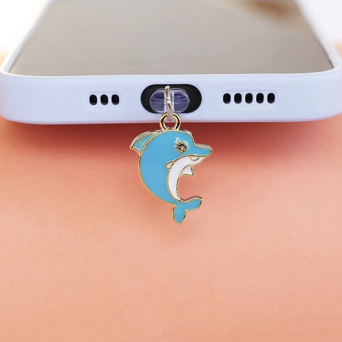 1 Stück Ocean Series Tiere Tropische Fische Haie Delfine Handy-Staubschutz-Anhänger Zubehör Dekoration für iPhone Typ-C – Detail 8
