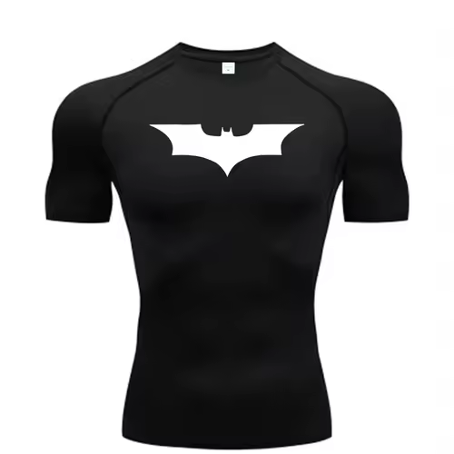 Bat Printed Men's Tight T-Shirt Running Compression Compression T Shirt Gym Fitness Jogging Short Sleeve Male Casual Shirt Tops - Image 11