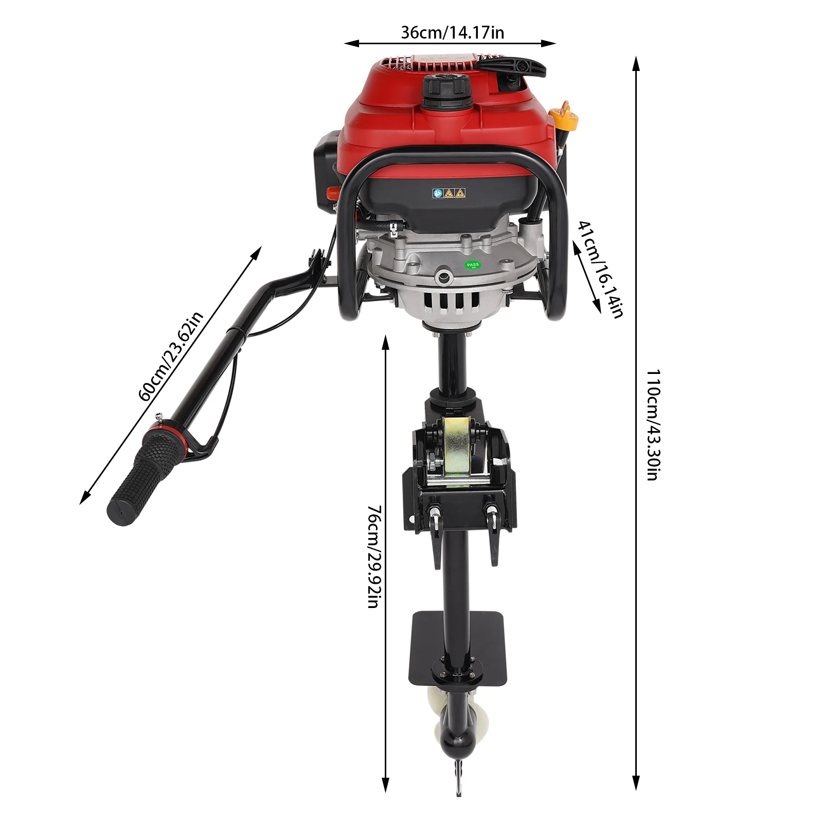 Motor fueraborda de barco de 4 tiempos de 200CC, 3,5 kW, 3600rpm, arranque manual, Motor fueraborda CDI para barcos de pesca de 13,12 a 19,69 pies