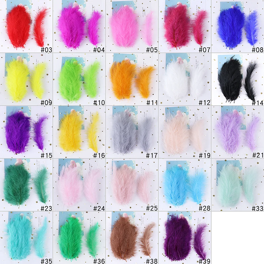 50PCS Natural Turkey Marabou Feather Fluffy White Plumes for Diy Wedding Accessory Sewing Feathers Dream Catchers Decoration