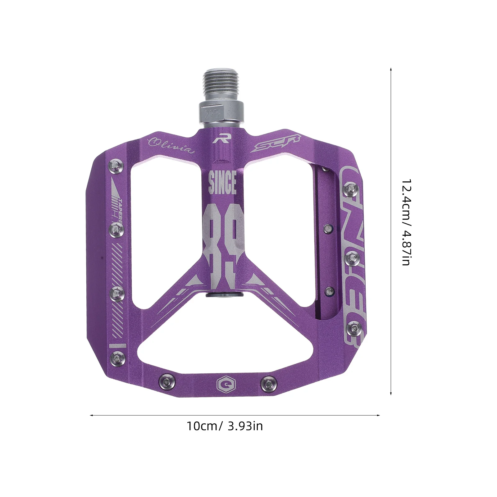 1 Pair Universal Mountain Bike Pedal Purple Non-Slip Flat Platform Metal Pedal For Road Touring Urban Cycling