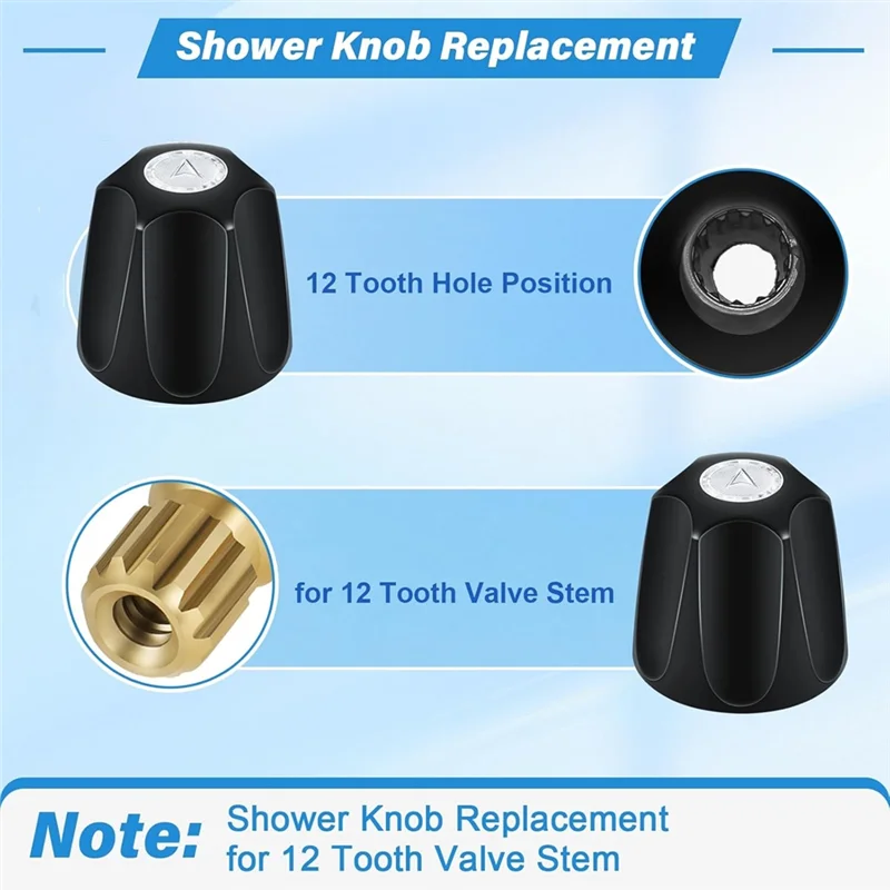 -A95Z Duschknöpfe, 3-teiliges Ersatz-Badewannen- und Duschset mit 3 Griffen, 3-Griff-Trimmset für Wasserhahngriffe