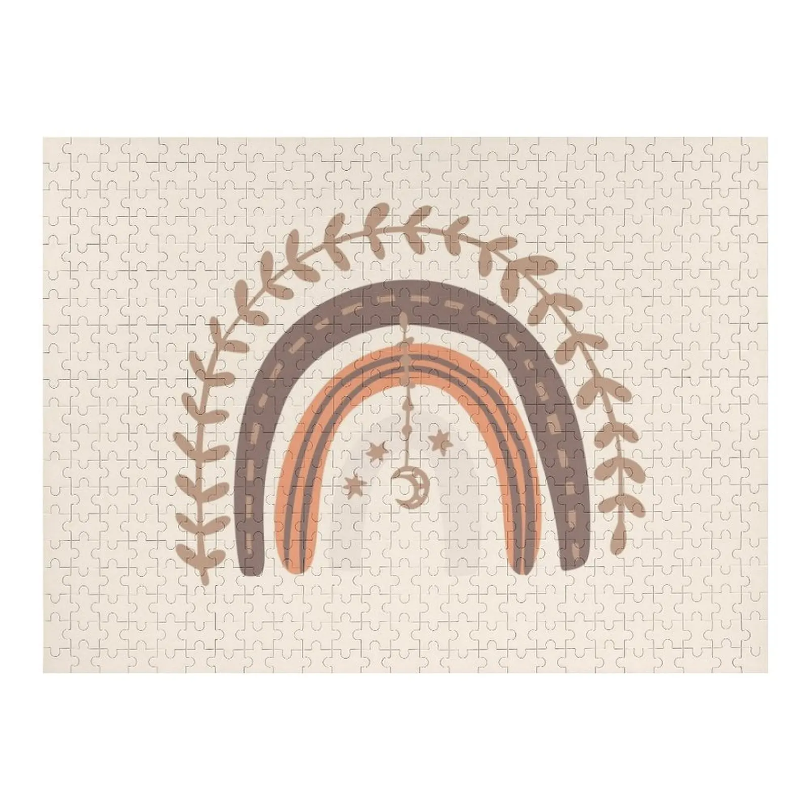 

Simple boho aesthetic rainbow Jigsaw Puzzle Personalised Name Personalized Name Puzzle