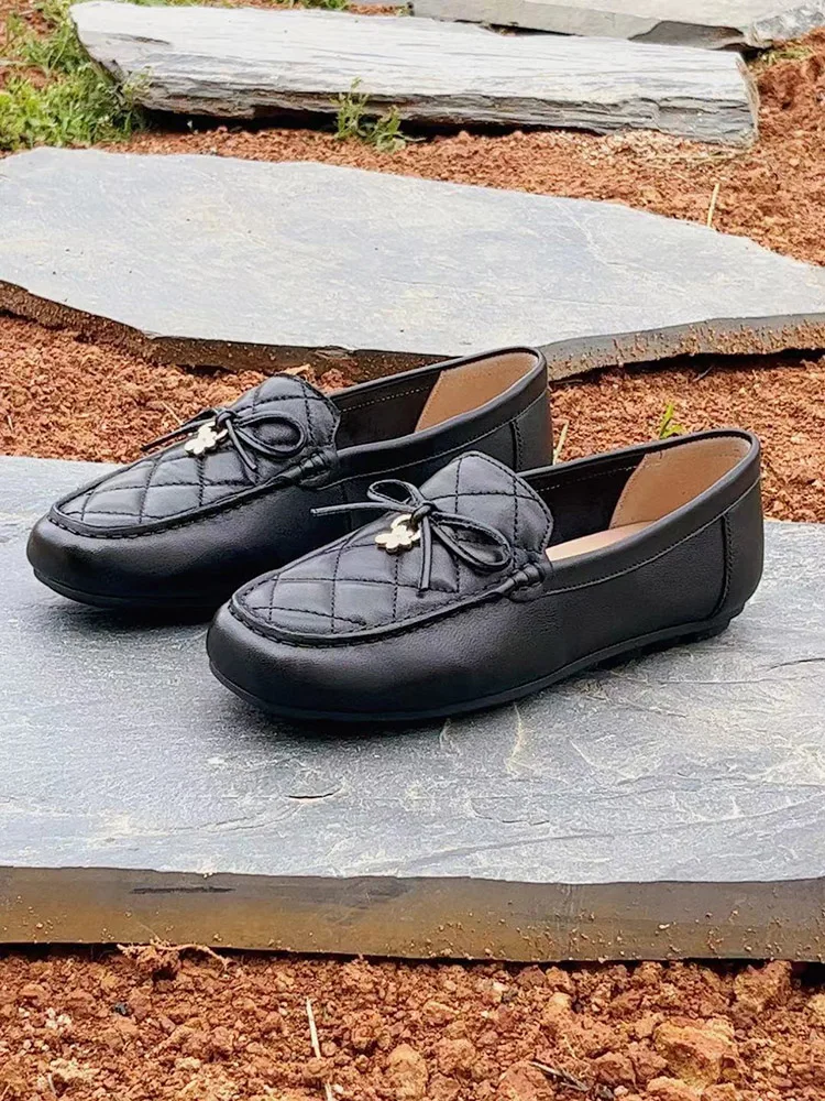 

Женские туфли Kanglong из мягкой кожи, без шнурков, средней высоты, повседневная обувь, черные, снятая с производства модель