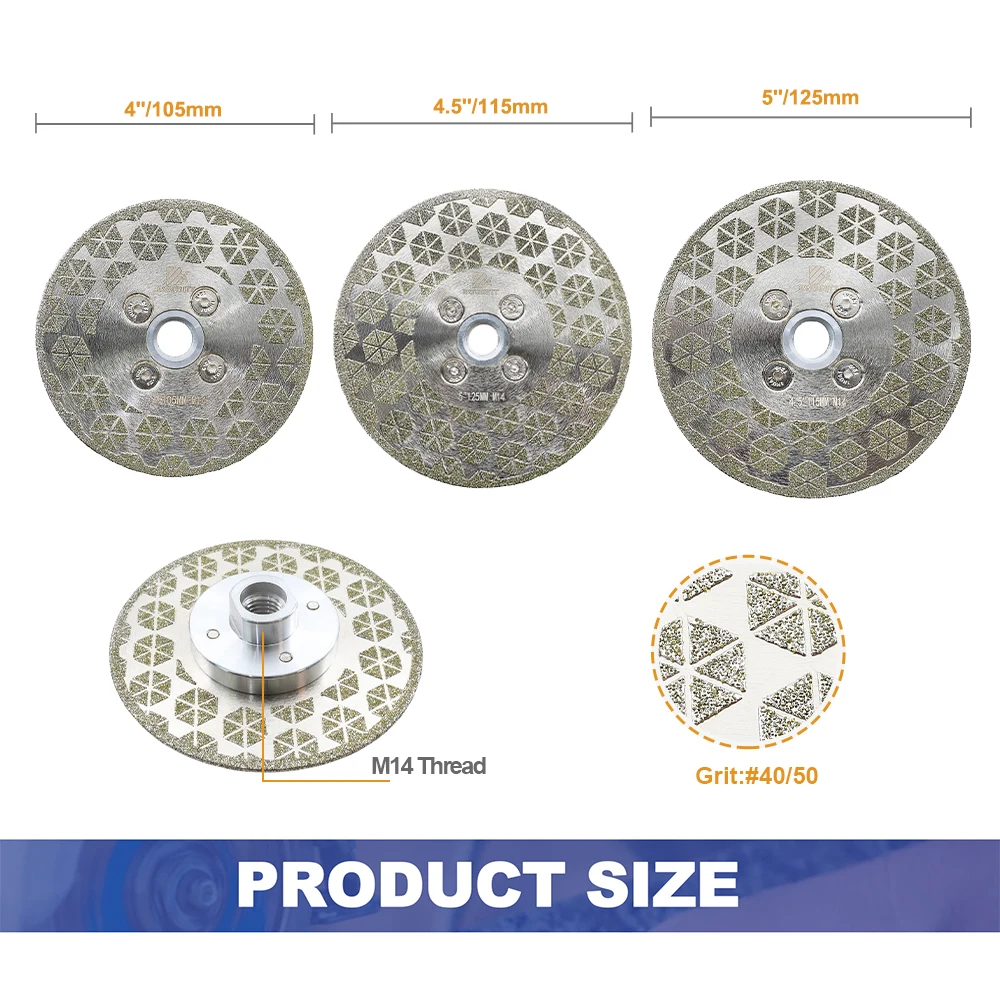 Imagem -03 - Brschnitt-diamond Grinding Saw Blades Disco de Corte para Pedra Mármore Granito Diâmetro 105 mm 115 mm 125 mm 1pc Diamond Disc