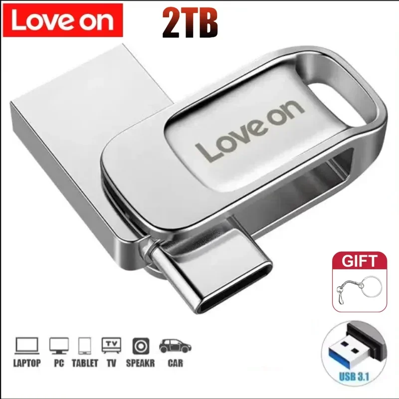 Pendrive Metal USB Flash Drives USB3.0 High Speed File Transfer Pen Drive 2TB 1TB 512GB Portable Waterproof U Disk For PC Laptop