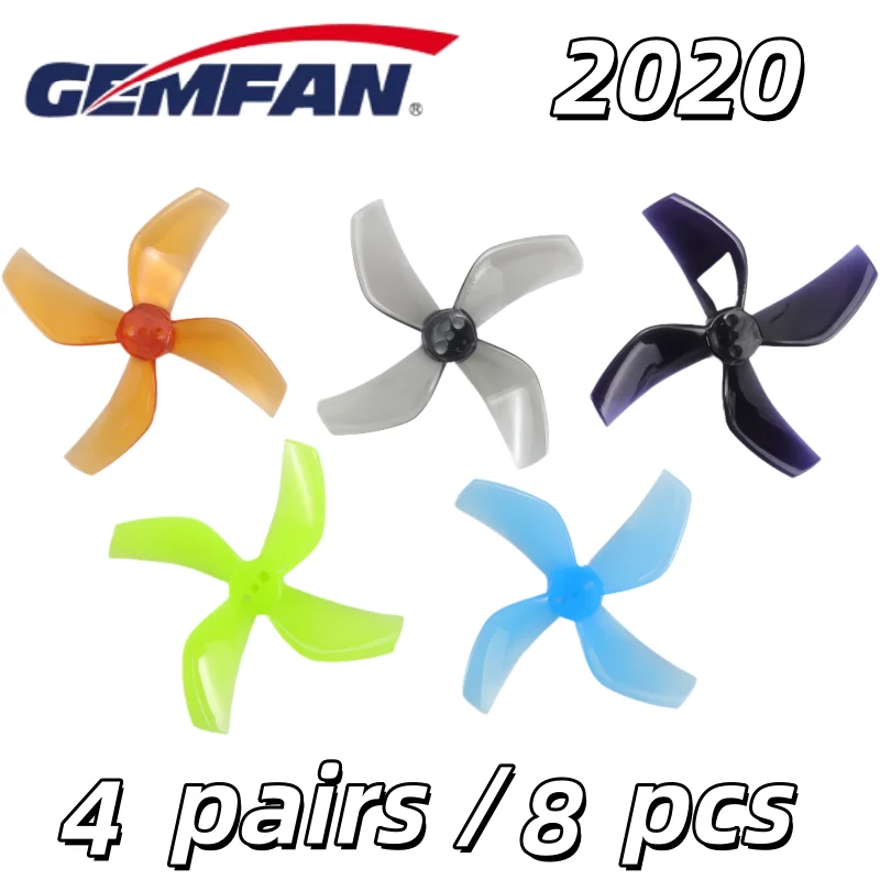 4Pairs 8Pcs GEMFAN D51 2020 2x2x4 2inch 50.3mm 4-Blade PC Propeller 1.5mm for RC FPV Racing Freestyle Tinywhoop BETA85X Drone