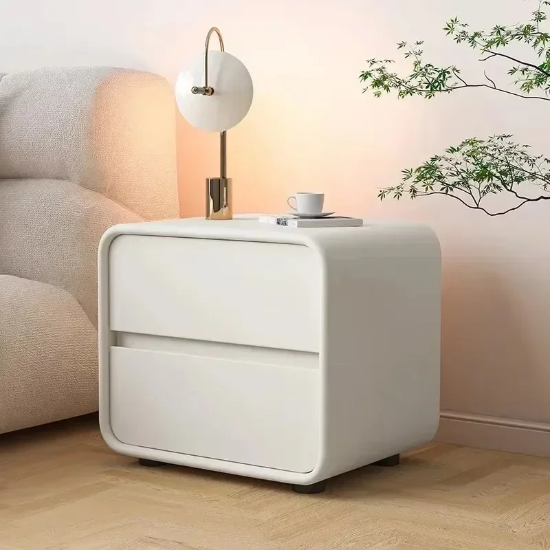 Economy Bedroom Bedside Table Modern Luxury Smooth Storage Unique Nightstands Elegance White Mesas Noches Dormitorio Furniture