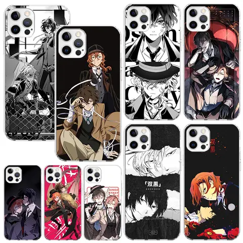Bungo Stray Dogs 더블 블랙 휴대폰 케이스, 아이폰 16, 15, 14, 13 프로 맥스, 12 미니, 11 X, Xr, Xs, 7 플러스, 8 + Se, 2020 아트 펀다스 백 코