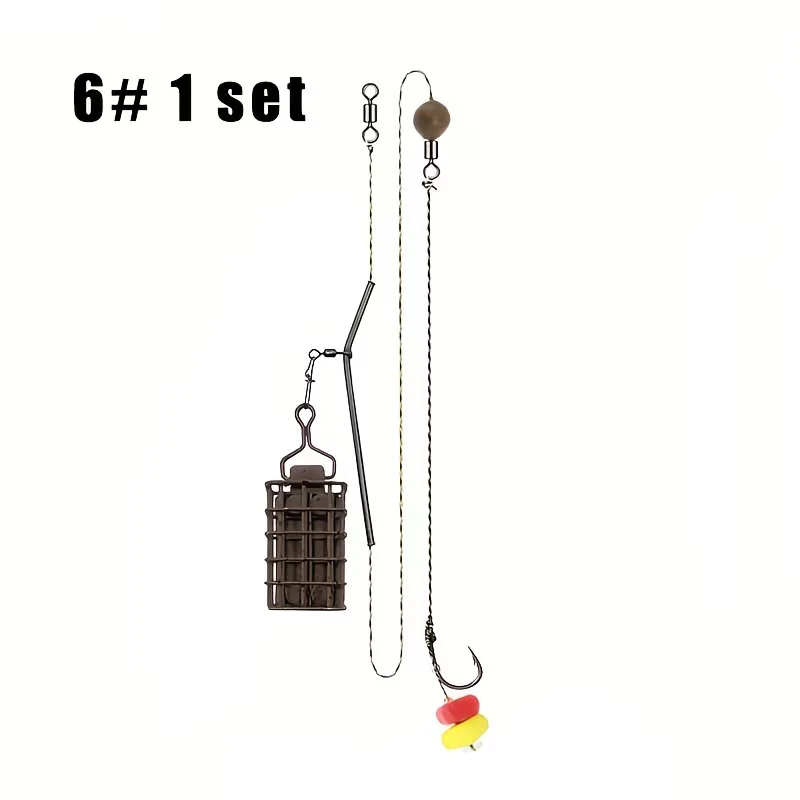 Karpfenangel-Köderkorb-Set mit Haar-Rigs | Method Feeder Angelzubehör | Schnell sinkender Grundfutterhalter