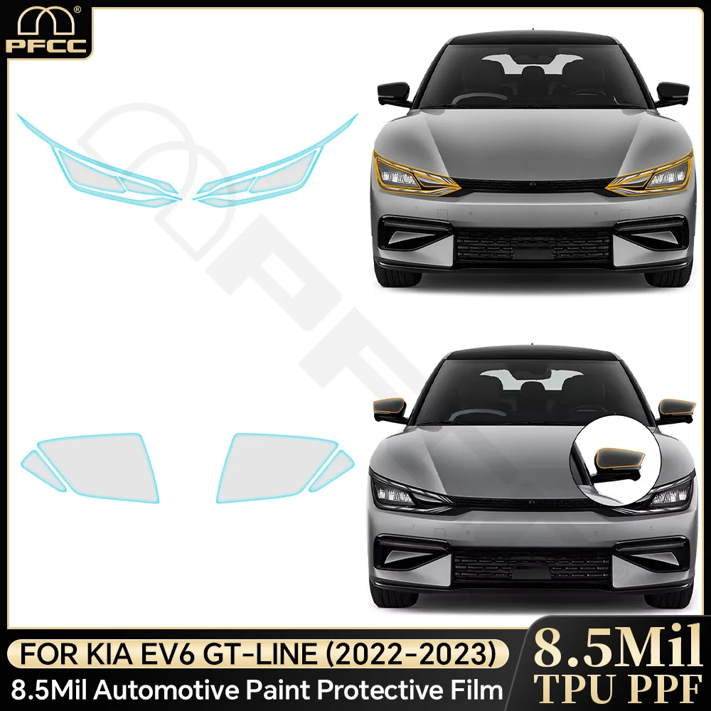 

Protection Film for KIA EV6 GT-line 2022 2023 Headlight Rearview PPF Precut Kit Clear Anti Scratch Transparent Sticker