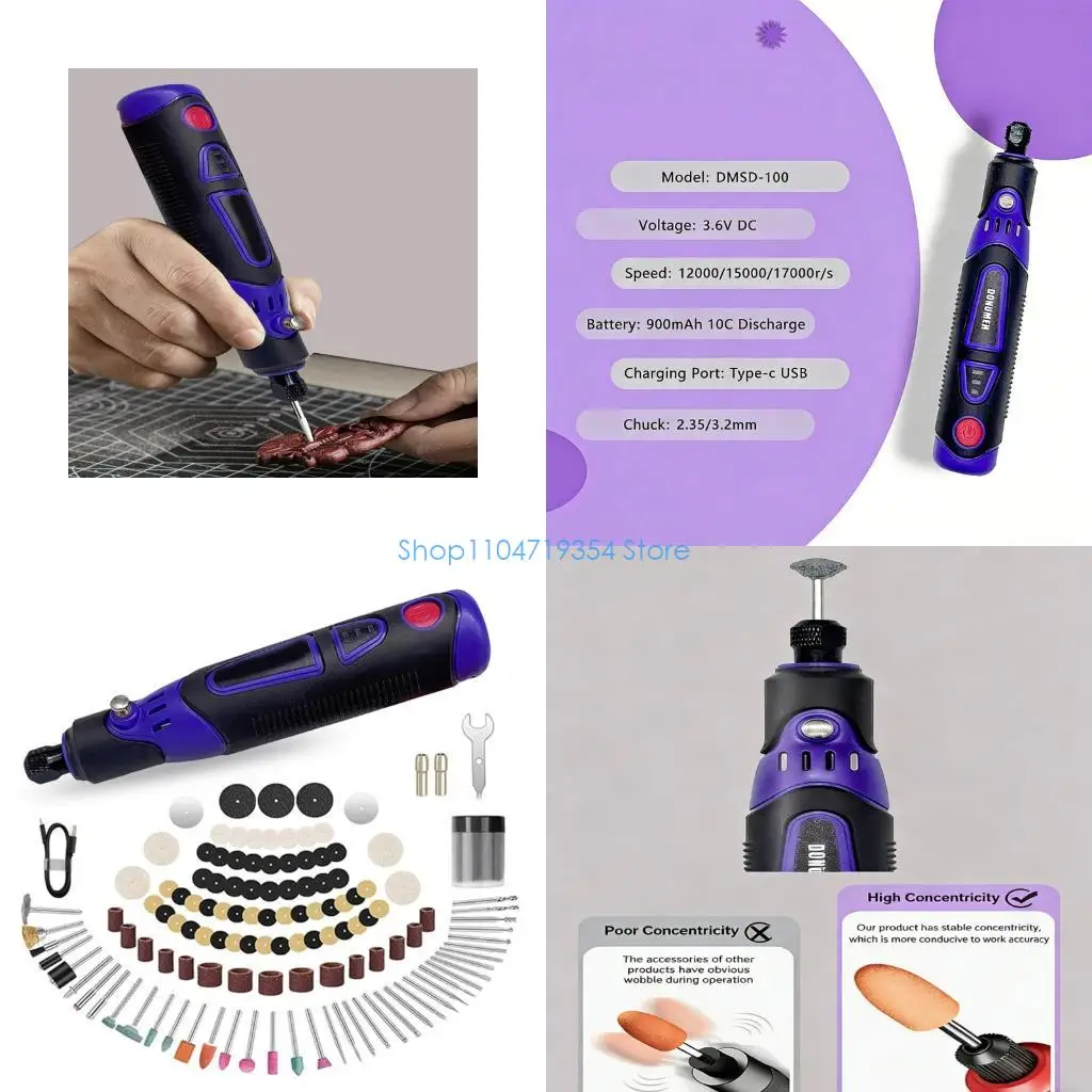 0XLD Professional Accuracy Engraver Tool 82 Attachments 17000 WHIRLS Rechargeable