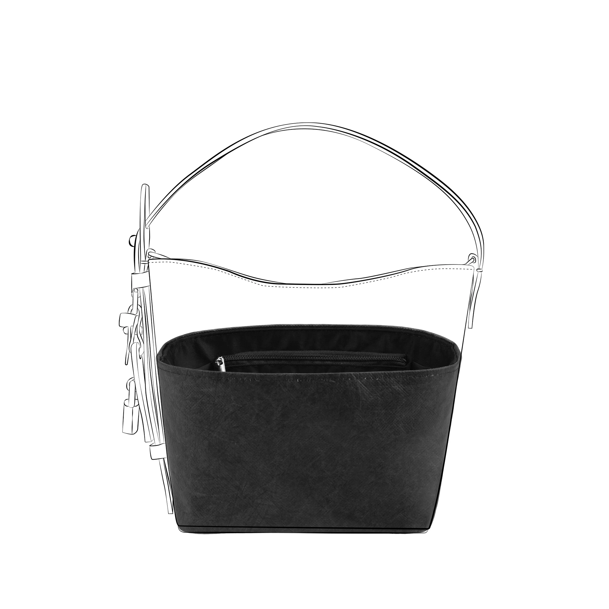 DGAZ Lightweight Purse Organizer Insert for All in Bags,silk and DupontPaper handbag inner for Luxury Bag