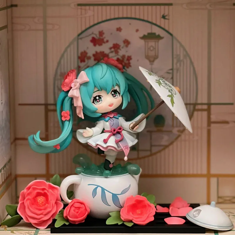 

Bandai Hatsune Miku Flower Woven Yurun Q Edition Mini Action Figure Kawaii Model Doll Collectible Ornaments Toys Birthday Gifts