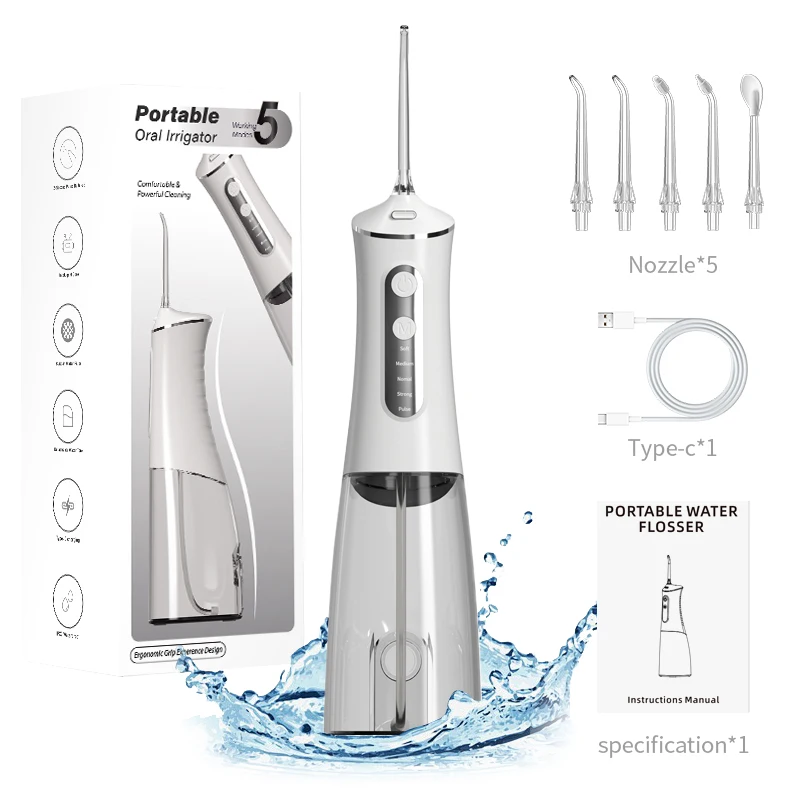 Portable Electric Water Flosser Oral Irrigator Professional  Irrigator Rechargeable Teeth Cleaning Device