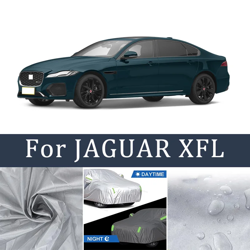 

For JAGUAR XFL Car Cover Full Covers with Reflective Strip Dustproof UV Scratch-Resistant Sunscreen Protective cover