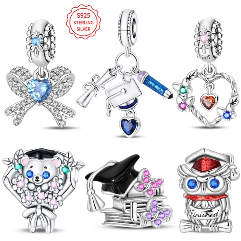 S925 Silver Graduation Ceremony Series DIY Honor Graduation Beads Suitable for 3MM Original Bracelet Women DIY Jewelry Gift