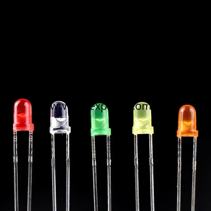 50PCS 5mm 3mm Light Emitting Diode Led Red/Green Hair Green/Blue/Yellow Yellow/Orange/White Light Led Luminotron