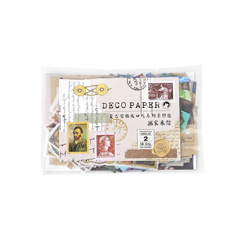 200 ورقة في كل عبوة، مذكرة ورقية عتيقة، دفتر قصاصات، مذكرات مجمعة، ملصق تزيين، ملصق تزيين #6