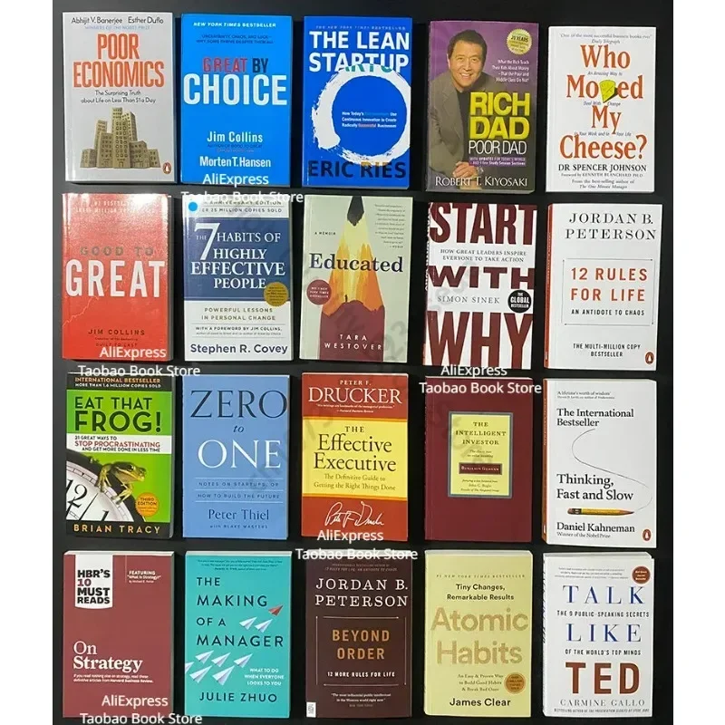 20 buku bahasa Inggris asli Poor Dad Rich Dad Investment Philosophy Manajemen Ekonomi ulasan bisnis Set lengkap