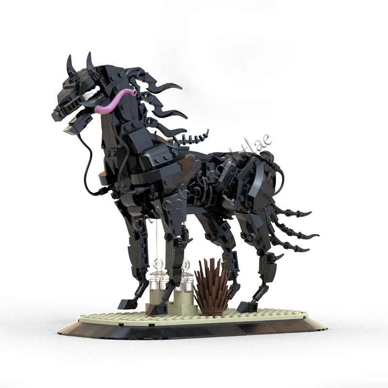 NEW 484 PCS MOC Luxury Black Lightning Horse Building Block Model Children Educational DIY Assembly Toy Christmas Birthday Gifts