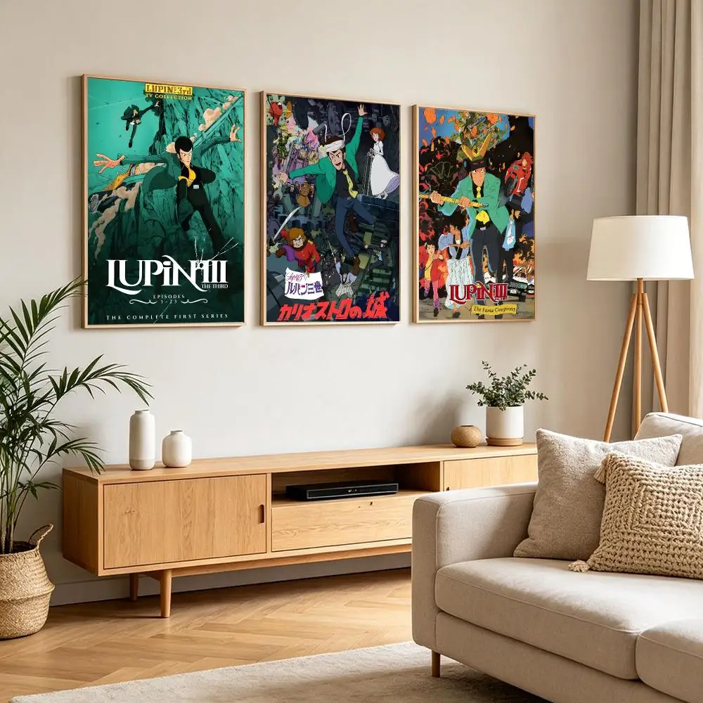 L-Lupin The T-Third Animation Poster Print Art Pictures Home For Living Room And Bedroom Wall Decor Frameless Painting