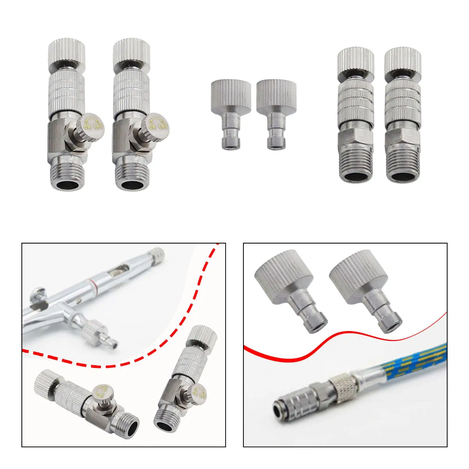 2-piece disconnect coupler, quick coupling adapter, 1/8-inch fitting for air