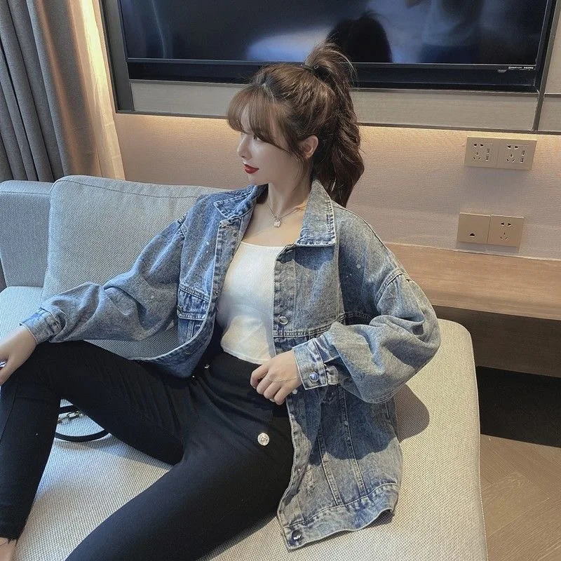 ديزني الصناعات الثقيلة الكرتون ميكي المطرزة كاوبوي معطف المرأة طالب ربيع الخريف أنيمي نمط الدنيم سترة النساء