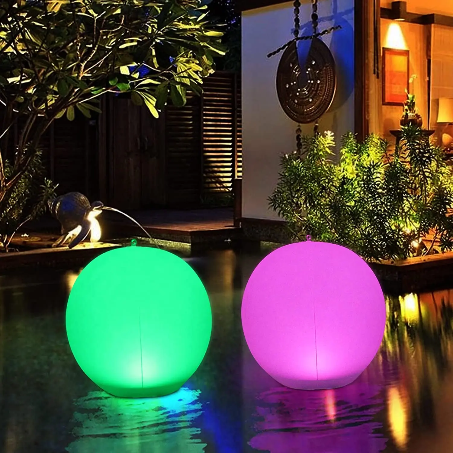 34CM Solar Floating Light, IP67 Waterproof LED Solar Globe, 4 Modes Light Ball, Outdoor Color Changing LED Night Lamp, Party